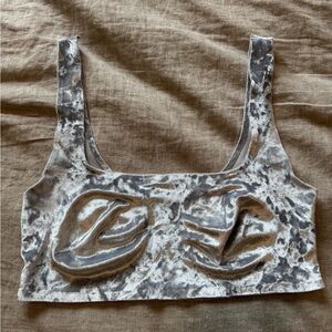 Out from Under Cropped Velvet Grey Top